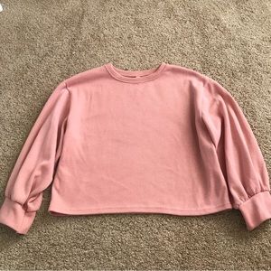 Pink Boxy Crop Sweater